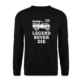 Legend_Never_Die - Unisex Sweatshirt - black - Front - Alina (178cm) & Michal (187cm)