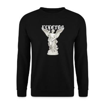 Elektro-Engel-Statue Gothic - Unisex Pullover - Schwarz - Vorne - Alina (178cm) & Michal (187cm)