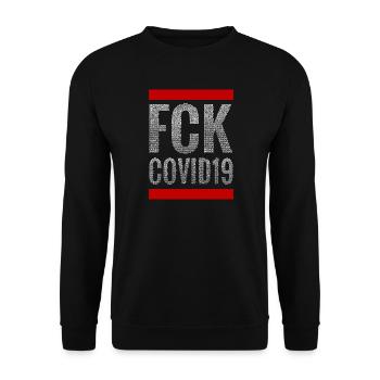 FCK COVID19 (white) - Unisex Pullover - Schwarz - Vorne - Alina (178cm) & Michal (187cm)