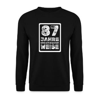 87 - Unisex Pullover - Schwarz - Vorne - Alina (178cm) & Michal (187cm)