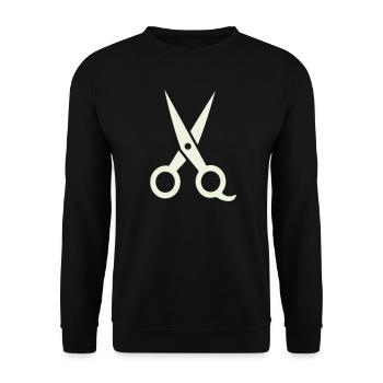 schere_icon- - Unisex Sweatshirt - black - Front - Alina (178cm) & Michal (187cm)