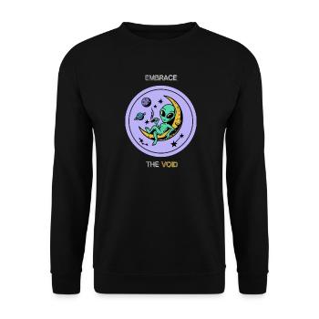 Umarme das lunare Nichts - Unisex Pullover - Schwarz - Vorne - Alina (178cm) & Michal (187cm)