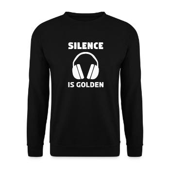 Silence is golden - Unisex Pullover - Schwarz - Vorne - Alina (178cm) & Michal (187cm)