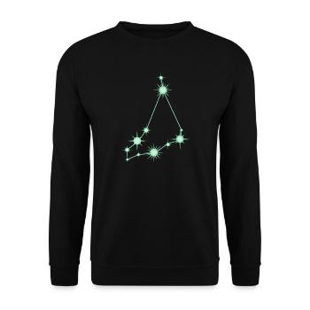 Steinbock-Stern Sternbild Tierkreiszeichen Grün - Unisex Pullover - Schwarz - Vorne - Alina (178cm) & Michal (187cm)