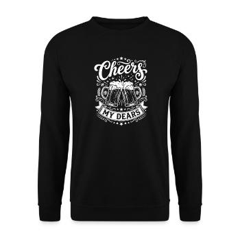 Prost, meine Lieben Toasting - Unisex Pullover - Schwarz - Vorne - Alina (178cm) & Michal (187cm)