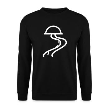Abstrakte Bogen-Laternen-Linienkunst - Unisex Pullover - Schwarz - Vorne - Alina (178cm) & Michal (187cm)