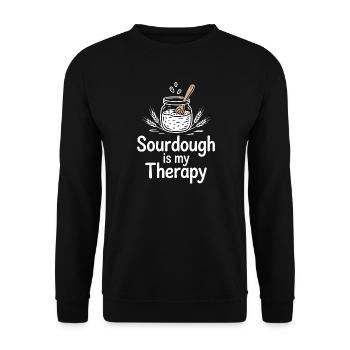 Sauerteig-Therapie-T-Shirt - Unisex Pullover - Schwarz - Vorne - Alina (178cm) & Michal (187cm)
