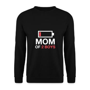 Mom Of Two Boys – Mom Mother 2 Sons Two Boys - Unisex Sweatshirt - black - Front - Alina (178cm) & Michal (187cm)