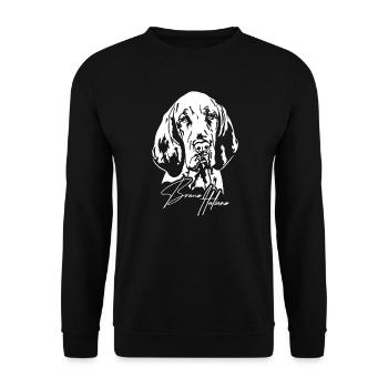BRACCO ITALIANO Chiens de chasse Portrait Wilsigns - Sweat-shirt Unisexe - noir - Devant - Alina (178cm) & Michal (187cm)
