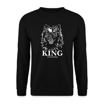 Wolfsspitz Keeshond King of everything Wilsigns - Unisex Sweatshirt - black - Front - Alina (178cm) & Michal (187cm)