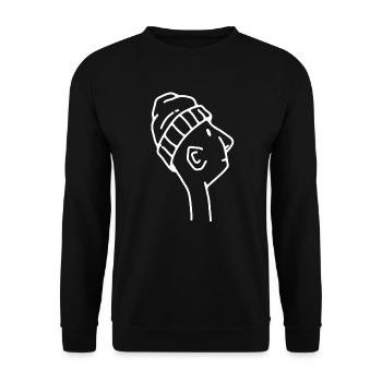 Komischer Typ - Unisex Pullover - Schwarz - Vorne - Alina (178cm) & Michal (187cm)