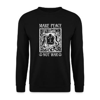 Faites la paix pas la guerre Vintage Design Art Nouveau - Sweat-shirt Unisexe - noir - Devant - Alina (178cm) & Michal (187cm)