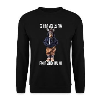 There's a lot to do, let's start - Unisex Sweatshirt - black - Front - Alina (178cm) & Michal (187cm)