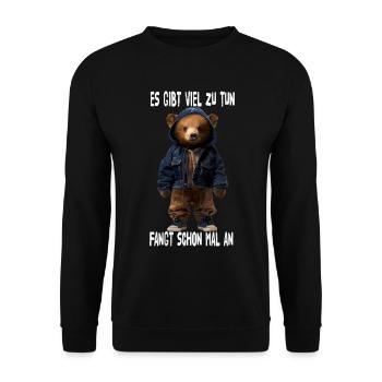 There's a lot to do, let's start - Unisex Sweatshirt - black - Front - Alina (178cm) & Michal (187cm)