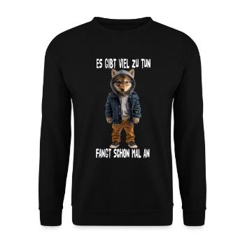 There's a lot to do, let's start - Unisex Sweatshirt - black - Front - Alina (178cm) & Michal (187cm)