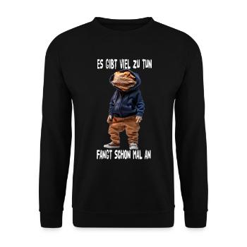 There's a lot to do, let's start - Unisex Sweatshirt - black - Front - Alina (178cm) & Michal (187cm)