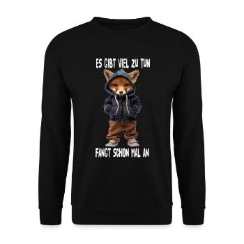 There's a lot to do, let's start - Unisex Sweatshirt - black - Front - Alina (178cm) & Michal (187cm)