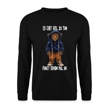 There's a lot to do, let's start - Unisex Sweatshirt - black - Front - Alina (178cm) & Michal (187cm)