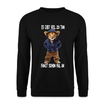There's a lot to do, let's start - Unisex Sweatshirt - black - Front - Alina (178cm) & Michal (187cm)