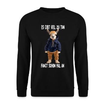 There's a lot to do, let's start - Unisex Sweatshirt - black - Front - Alina (178cm) & Michal (187cm)