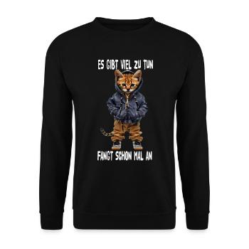 There's a lot to do, let's start - Unisex Sweatshirt - black - Front - Alina (178cm) & Michal (187cm)
