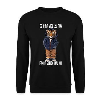 There's a lot to do, let's start - Unisex Sweatshirt - black - Front - Alina (178cm) & Michal (187cm)