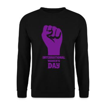 Journée internationale de la femme - Cadeau - Sweat-shirt Unisexe - noir - Devant - Alina (178cm) & Michal (187cm)