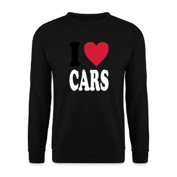 I love CARS - Unisex Sweatshirt - black - Front - Alina (178cm) & Michal (187cm)