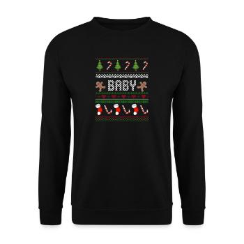 Bébé de Noël laid de Noël Cadeau de Noël pour enfants - Sweat-shirt Unisexe - noir - Devant - Alina (178cm) & Michal (187cm)