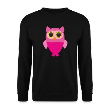 Chouette rose - Sweat-shirt Unisexe - noir - Devant - Alina (178cm) & Michal (187cm)