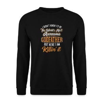 Gift for the best godfather - Unisex Sweatshirt - black - Front - Alina (178cm) & Michal (187cm)