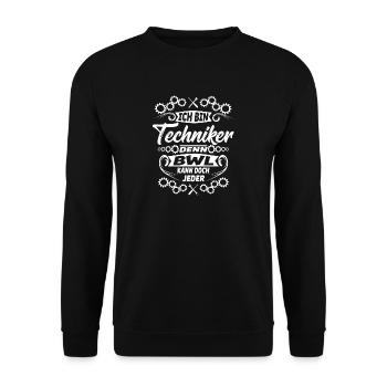 Techniker Technik Mechaniker - Unisex Pullover - Schwarz - Vorne - Alina (178cm) & Michal (187cm)