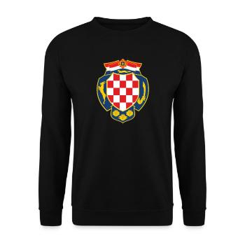 Stari Hrvatski Grb - Tomic Design - Unisex Pullover - Schwarz - Vorne - Alina (178cm) & Michal (187cm)