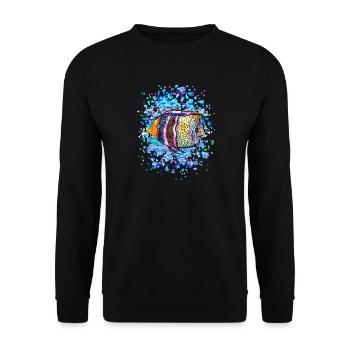 poisson - Sweat-shirt Unisexe - noir - Devant - Alina (178cm) & Michal (187cm)