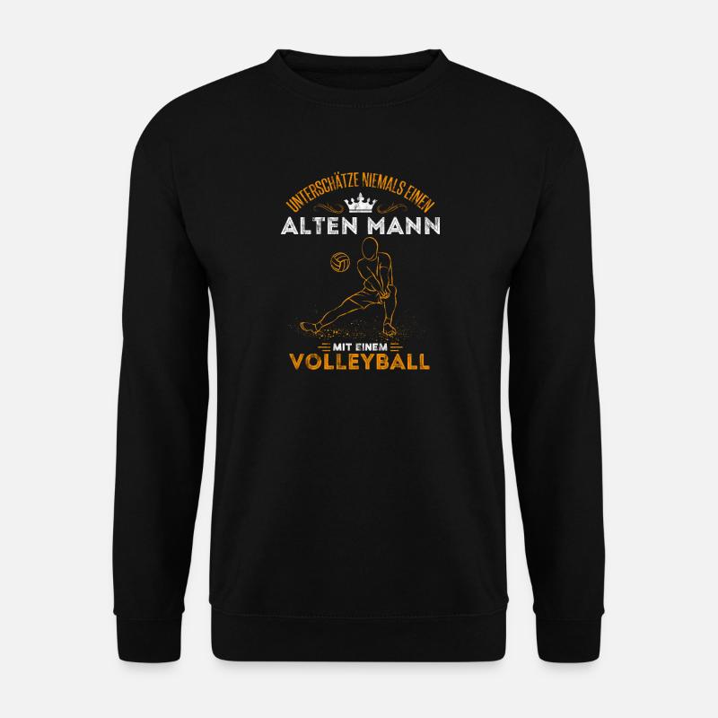 Old Man Volleyball Volleyballer Opa Geschenkidee - Unisex Pullover - Schwarz