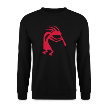 pétroglyphe joueur de flûte - Sweat-shirt Unisexe - noir - Devant - Alina (178cm) & Michal (187cm)