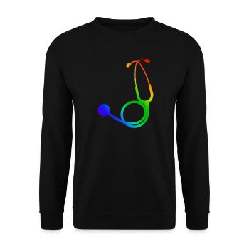 Stéthoscope de couleur | Stethoscope coloured - Sweat-shirt Unisexe - noir - Devant - Alina (178cm) & Michal (187cm)