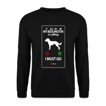 Bedlington Whippet Spruch Sprüche Lustig Witzig - Unisex Pullover - Schwarz - Vorne - Alina (178cm) & Michal (187cm)