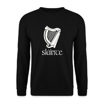 Sláinte Gälisch Irisch Irland Lustiger St. Patricks Tag - Unisex Pullover - Schwarz - Vorne - Alina (178cm) & Michal (187cm)