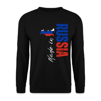 Fabriqué en Russie, fierté russe - Sweat-shirt Unisexe - noir - Devant - Alina (178cm) & Michal (187cm)