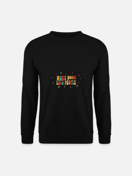 More Dogs Less People - Groovy Retro Design - Unisex Sweatshirt - black
