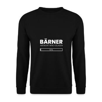 Berner Bärner Lustig Geschenk Geschenkidee Bern - Unisex Pullover - Schwarz - Vorne - Alina (178cm) & Michal (187cm)