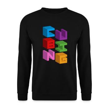 CUBING 3D - Sweat-shirt Unisexe - noir - Devant - Alina (178cm) & Michal (187cm)