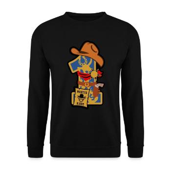 Cowboy 1. Geburtstagsparty Nummer 1 - 1 Jahre - Unisex Pullover - Schwarz - Vorne - Alina (178cm) & Michal (187cm)