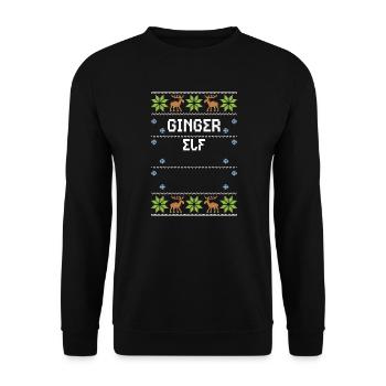 Ginger Elf - Ugly Christmas - Unisex Sweatshirt - black - Front - Alina (178cm) & Michal (187cm)