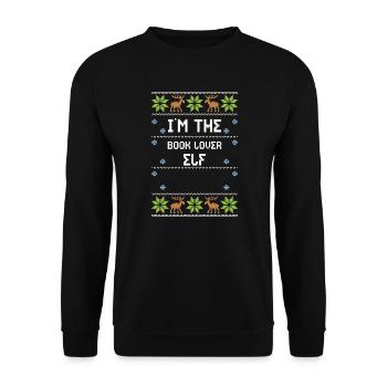 Je suis l’Elfe amoureux des livres - Sweat-shirt Unisexe - noir - Devant - Alina (178cm) & Michal (187cm)