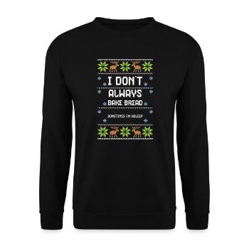 I Don't Always Bake Bread Someti... - Unisex Pullover - Schwarz - Vorne - Alina (178cm) & Michal (187cm)