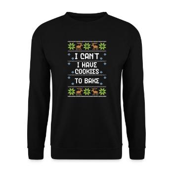 I Can't I Have Cookies To Bake - Unisex Sweatshirt - black - Front - Alina (178cm) & Michal (187cm)