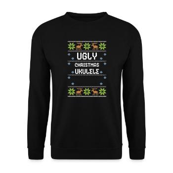 Ukulélé de Noël moche - Sweat-shirt Unisexe - noir - Devant - Alina (178cm) & Michal (187cm)