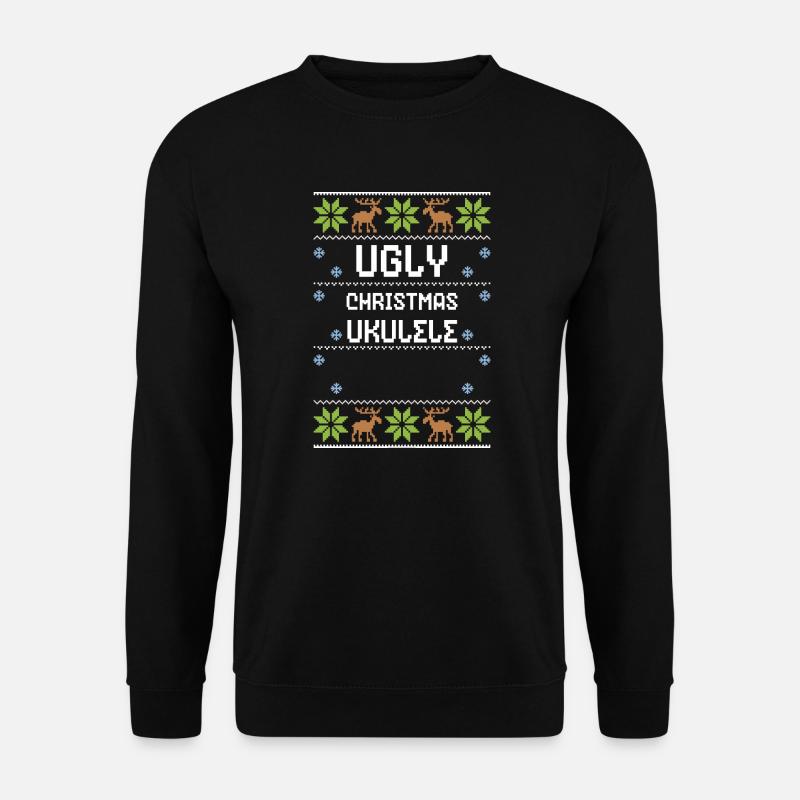 Ugly Christmas Ukulele - Unisex Sweatshirt - black